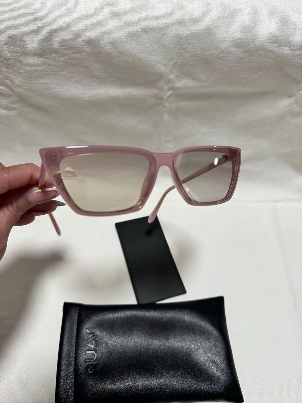 Quay Australia Translucent Pink Cat-Eye Sunglasses
